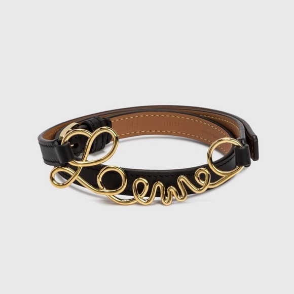 Loewe Word Belt Black Gold Size 95 - Picture 2 of 9